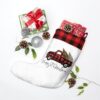 Buffalo Plaid Truck Trees Christmas Stockings