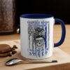 Distressed US Flag Blue Line Skull Mom Coffee Mug
