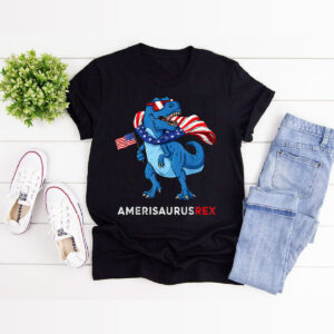 Dinosaur 4th Of July T Rex Shirt Tshirt-01