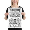 Family Rules kind words Home Decor Family Poster