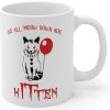 we all meow down here kitten clown cat mug