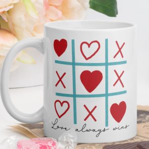 Love always wins Tic tac toe Valentine's day Game Coffe Mug 
