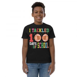 tackled 100 days of school youth shirt