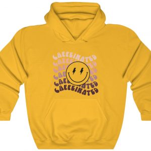 Caffeinated Hoodie Oversized Smiley Face Hoodie