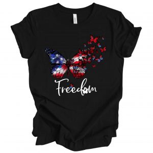 4th of july butterfly tshirt