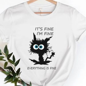 its fine black cat meme tshirt