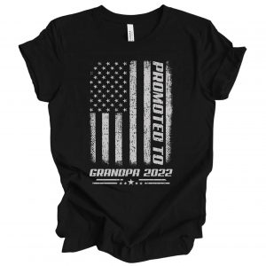 promoted to grandpa 2022 retro american flag shirt