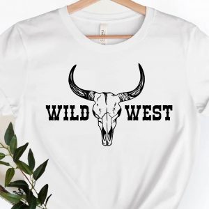 wild west bull skull shirt