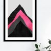 Four Mountains Pink Frame