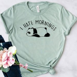 panda i hate morning t shirt