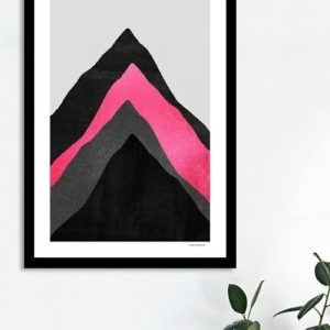 Four Mountains Pink Frame
