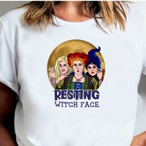hocus pocus resting witch face womens shirt
