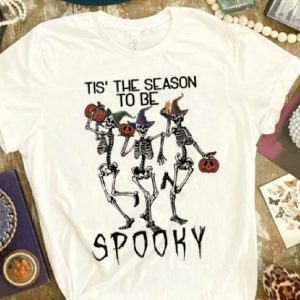 dancing skeleton spooky halloween tshirt