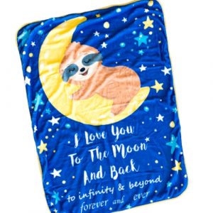 Bamboo Viscose Minky Sloth Blanket - Double Layers - I Love You to