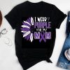 i wear purple for my mom purple awareness design tee