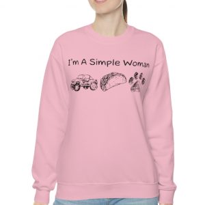 i am a simple woman love jeep tacos and dog sweatshirt