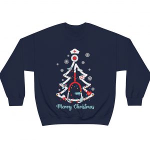 merry christmas nurse tree stethoscope sweatshirt