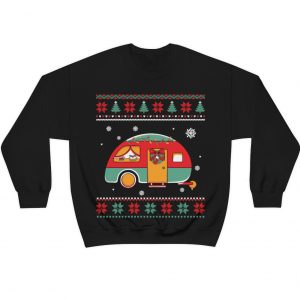 camping ugly christmas sweater