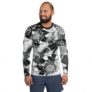 koi fish men rash guard