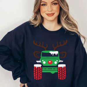 reindeer offroad jeep winter 4wd christmas sweatshirt
