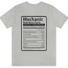 mechanic nutrition facts t-shirt