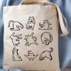 yoga mama cats lover tote bag