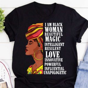 i am black woman beautiful magic intelligent shirt