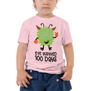eye survived 100th days of school girl shirt