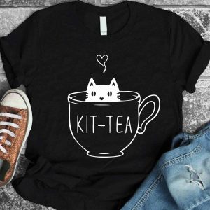 cat tea cup shirt