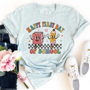 retro happy first day of school shirt