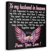 to my husband in heaven canvas memorial