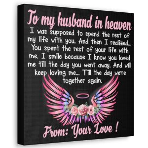 to my husband in heaven canvas memorial