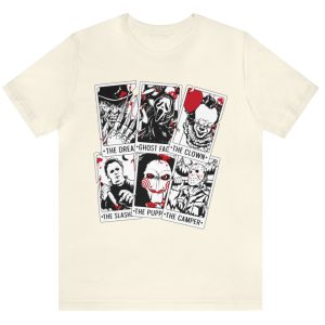 horror characters cards tarot t shirt