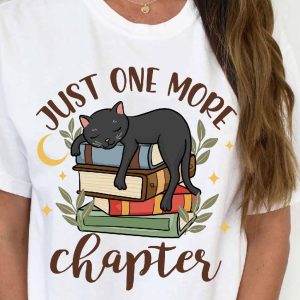 just one more chapter cat books shirt