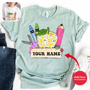 custom name frame school shirt