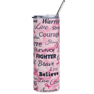 Pink Breast Cancer Quote Tumble