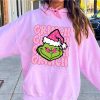 pink grinch face hoodie