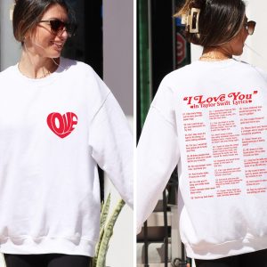different ways say i love you in lyrics sweatshirt