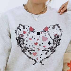 valentine dancing skeleton sweatshirt