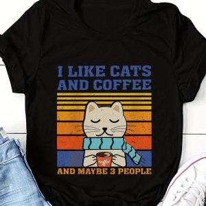 i like cats and coffee shirt