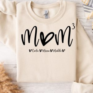 mom of three sweatshirt