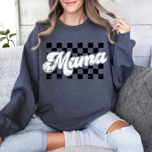 retro mama checkered sweatshirt