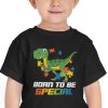 born to be special dinosaur autism kids shirt