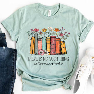 flower book lover shirt