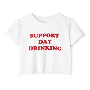 Support Day Drinking Crop Top, Trendy Y2K Clothing,