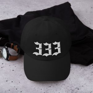 333 Hat Embroidered, Angel Number Triple Three Good Luck Hat