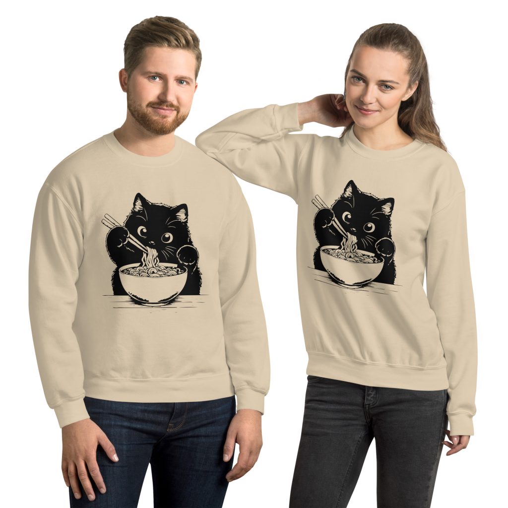 noodle black cat sweatshirt