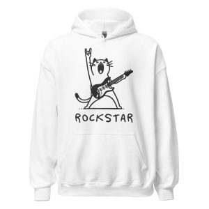Rockstar Cat Hoodie, Rock Cat Playing Guitar